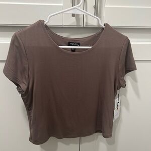 Originality Women's Short Sleeve Brown Tee